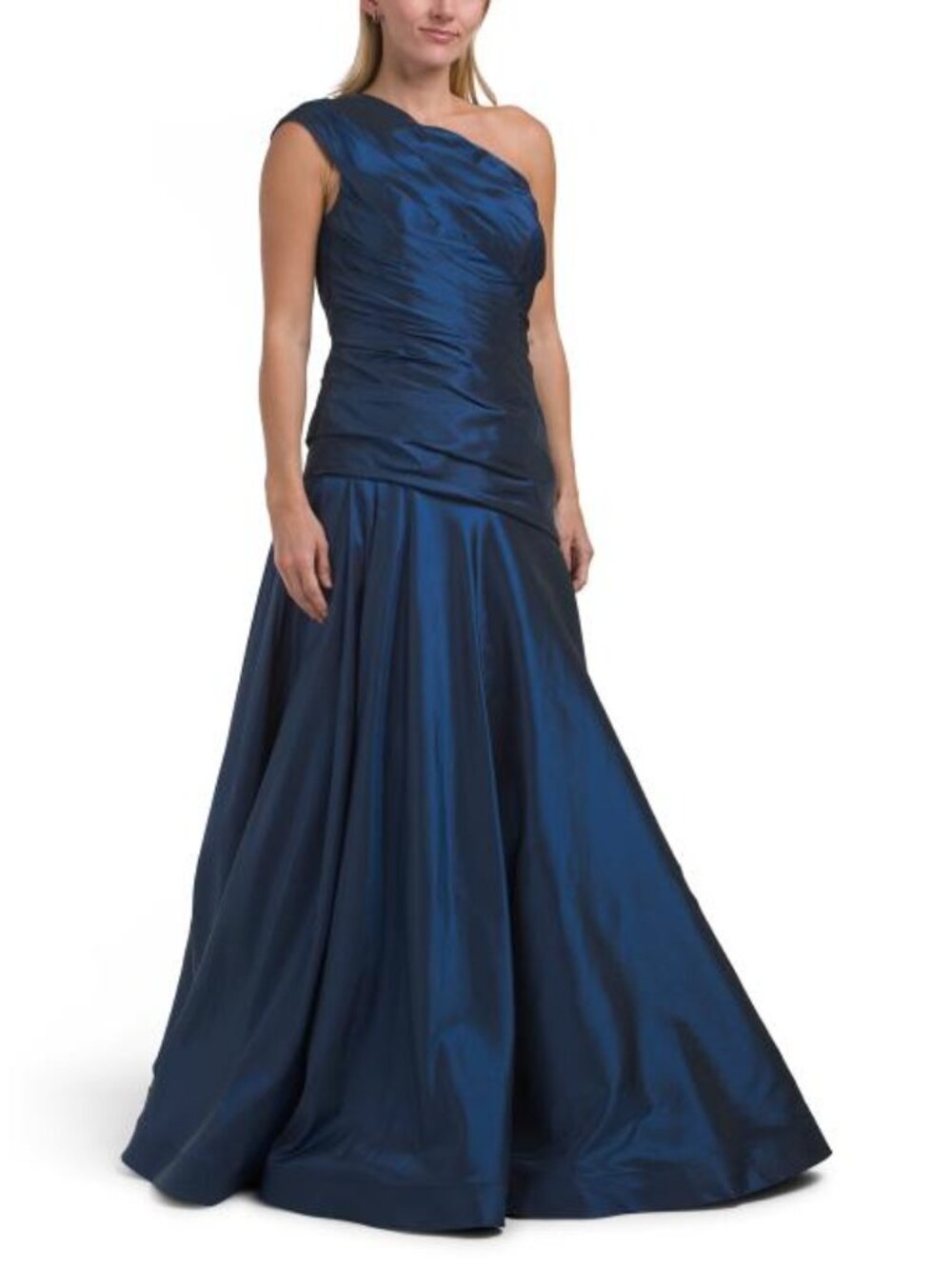 RENE BY RENE RUIZ One Shoulder Pleated Taffeta Gown